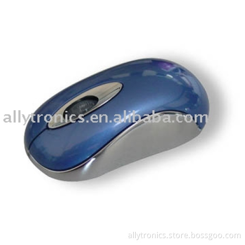 Mini Optical Mice in blue with chromed silver trim
